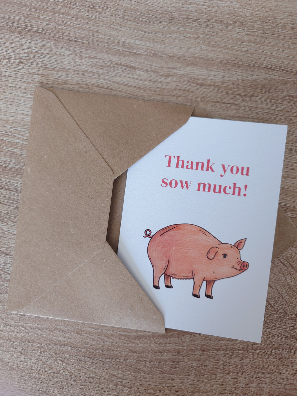 Pig Thank You Card