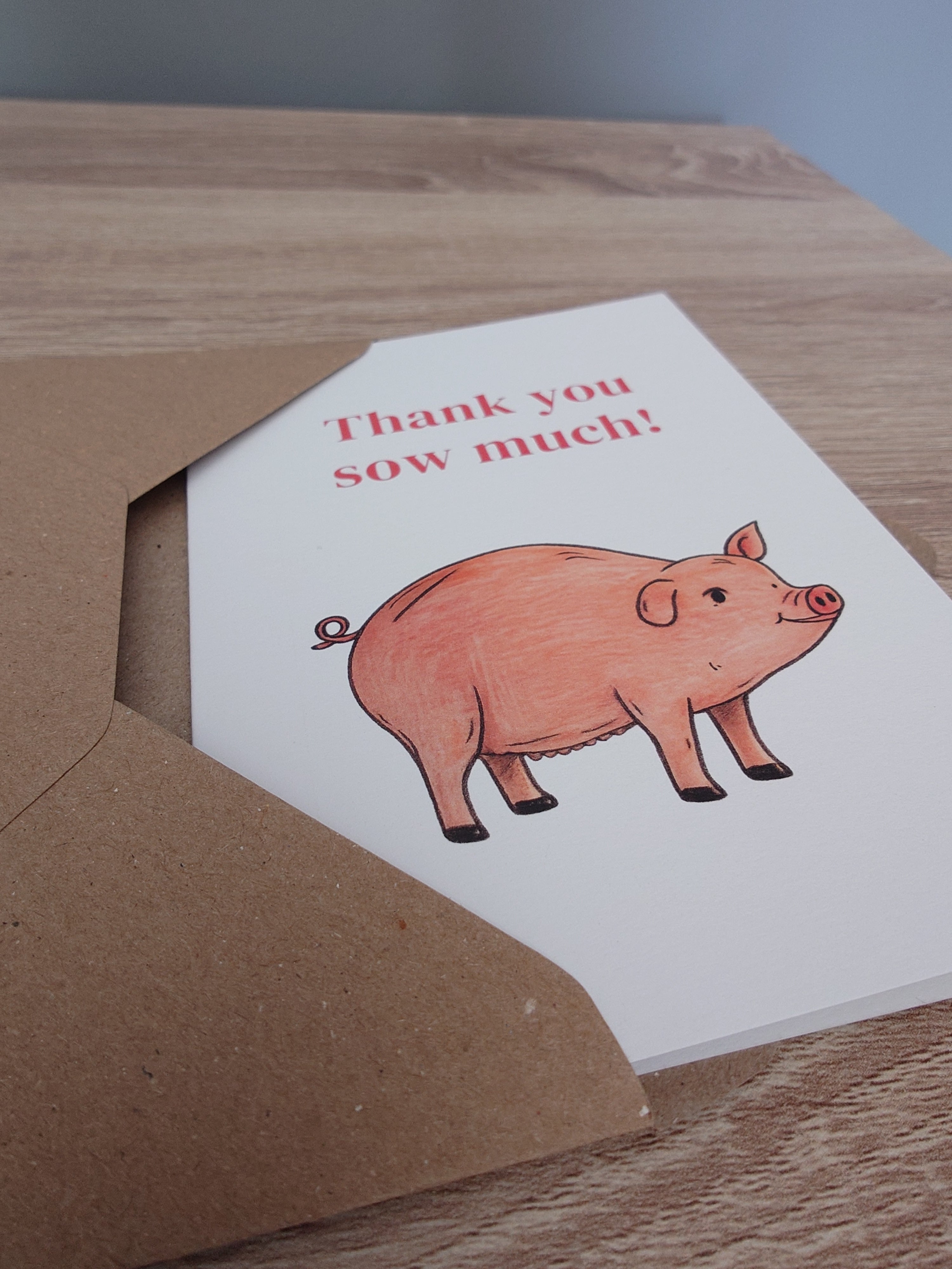 Pig Thank You Card