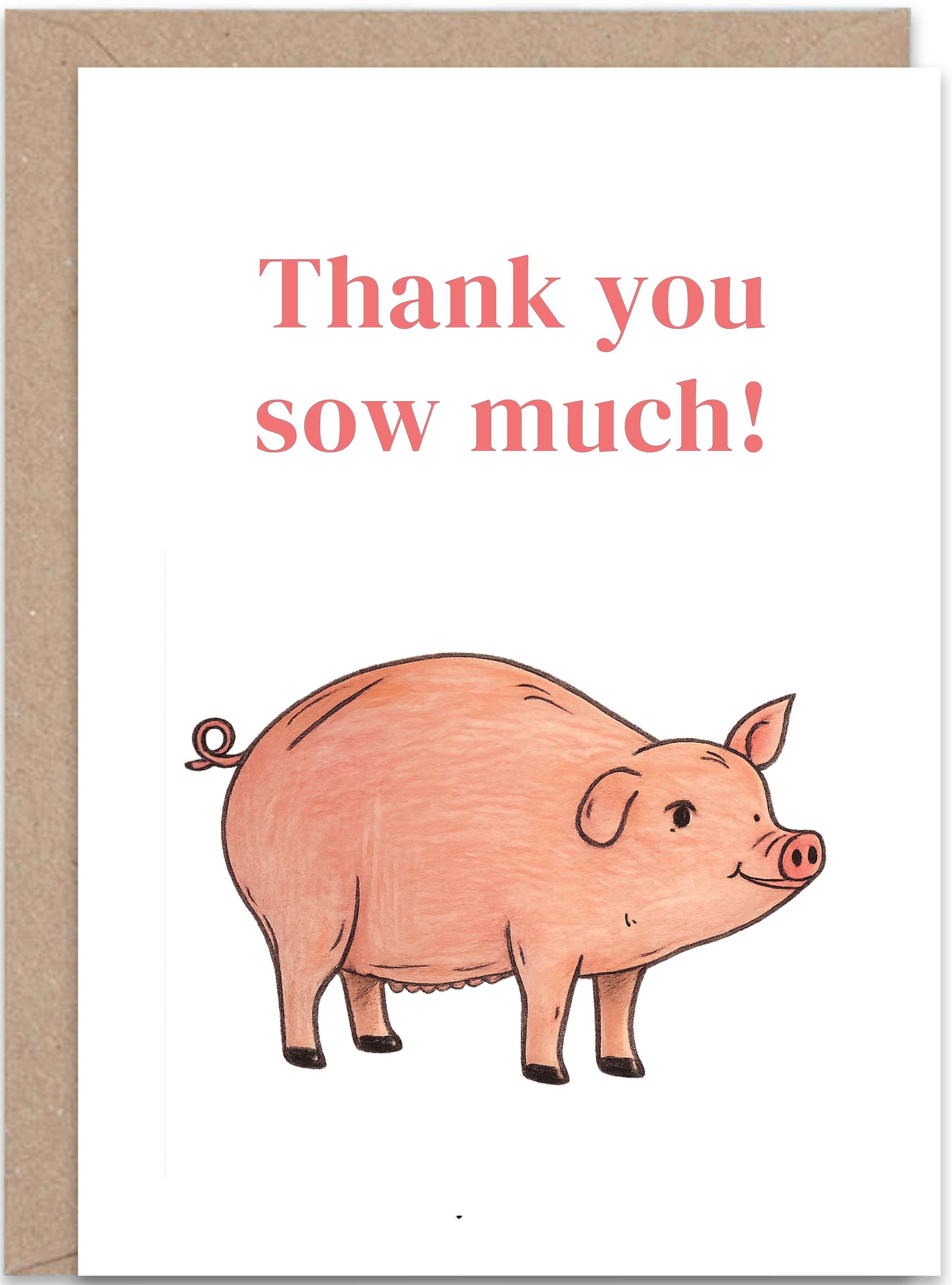 Pig Thank You Card